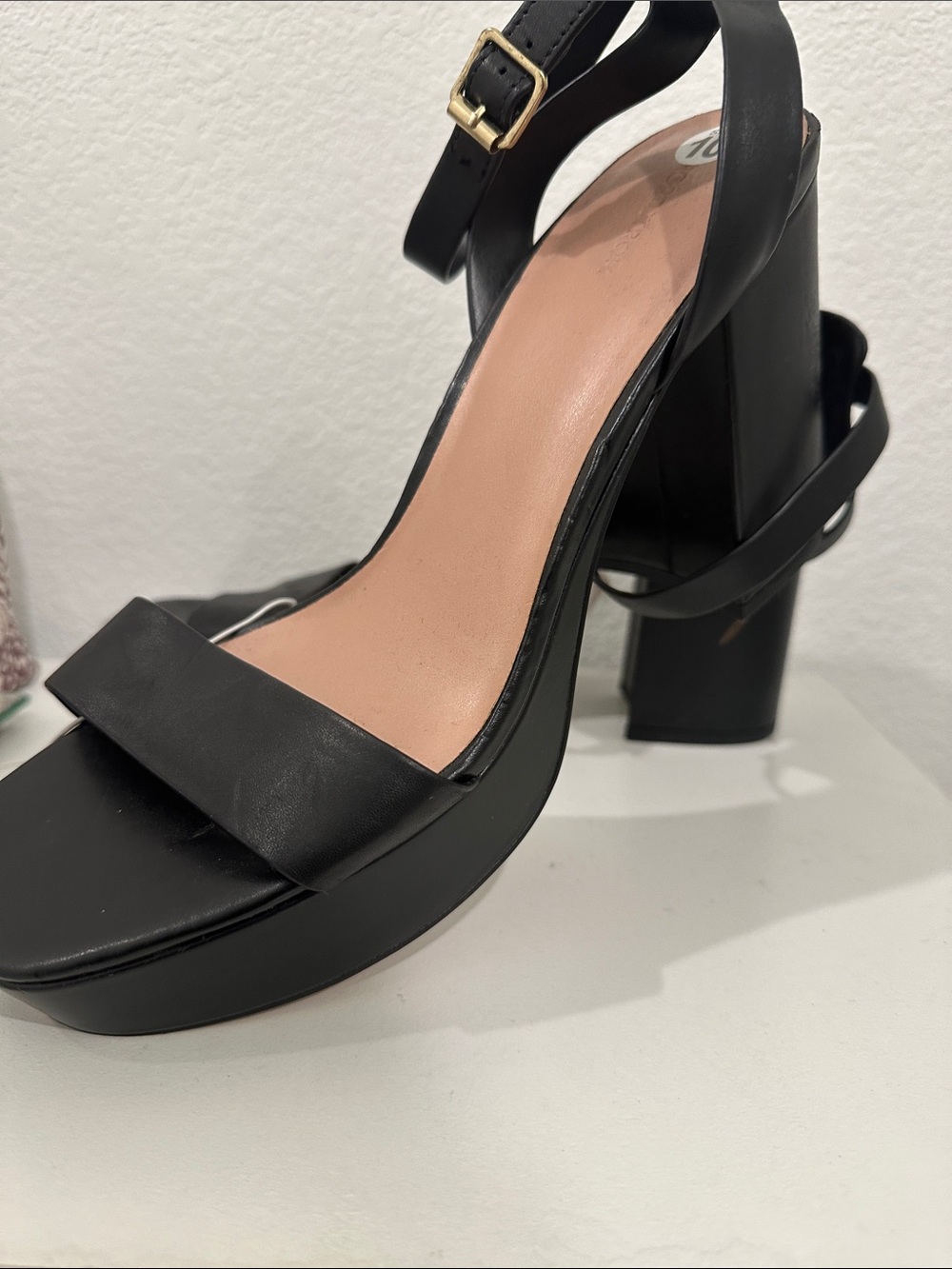 Nordstrom Black Block Heel Sandals with Ankle Strap